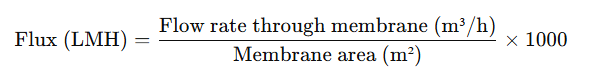 Formula for Flux Design for MBR & UF Membrane